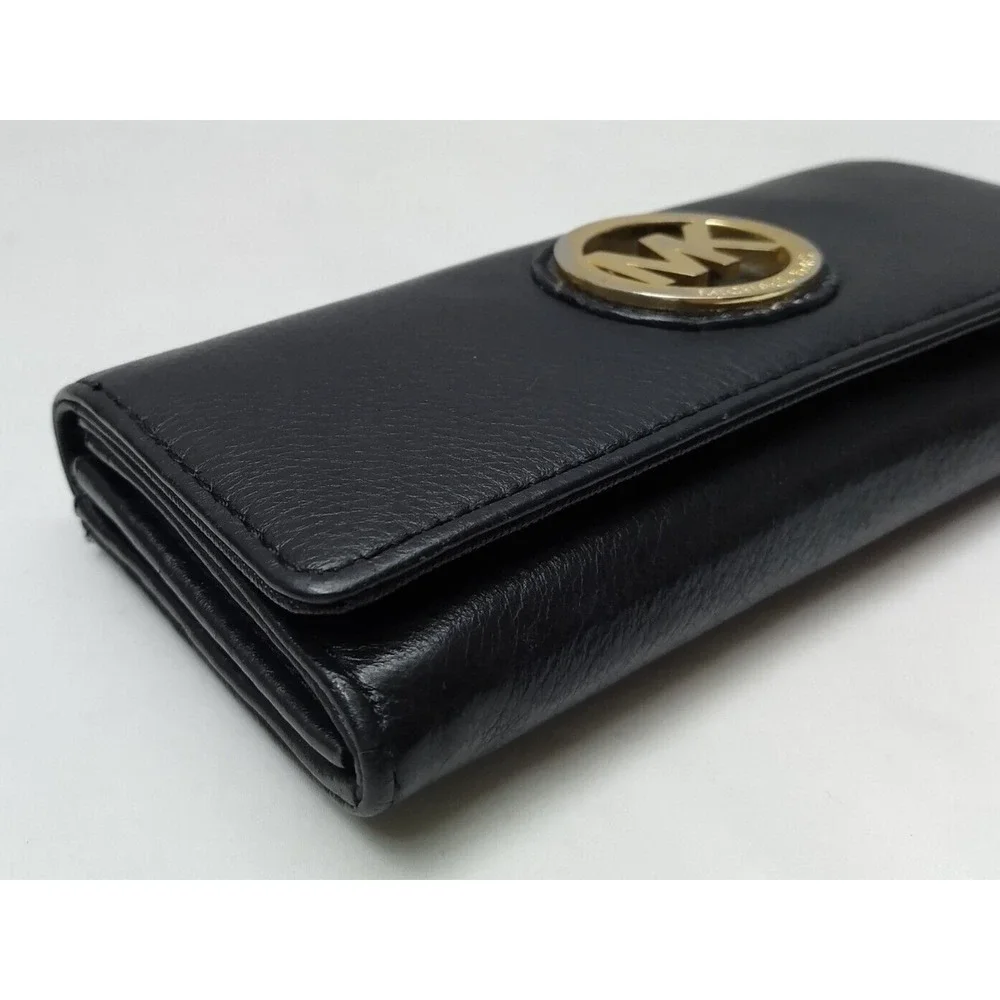 Michael Kors Black Leather Credit Card Bifold Leather Wallet